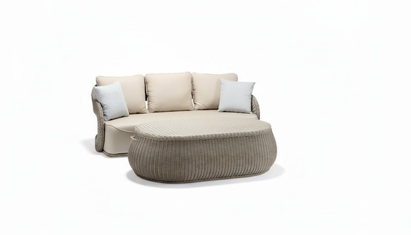 Rattan furniture garden furniture sofa set terrace set outdoor lounge balcony 2-piece.