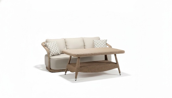 Rattan furniture garden furniture sofa set terrace set lounge balcony outdoor 2 pieces.