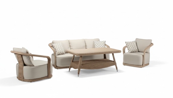 Rattan furniture Outdoor balcony furniture garden furniture seating set patio furniture 4-piece.