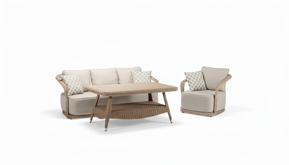 Rattan furniture set balcony furniture lounge furniture terrace furniture garden lounge 3-piece