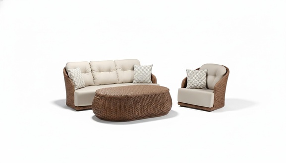 Rattan furniture set garden lounge balcony furniture lounge furniture terrace furniture 3-piece