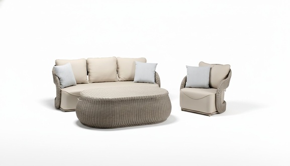 Rattan furniture set garden lounge sofa set lounge furniture terrace furniture 3-piece