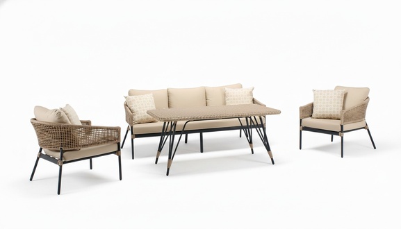 Rattan furniture sofa set garden terrace set outdoor lounge furniture balcony 4-piece.