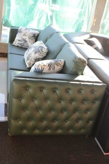 Luxury Three Seater Classic Couch Upholstery Furniture Green Sofas On Stock