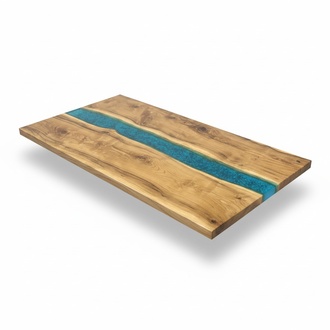 Real Wood Waterfall Table Epoxy Resin Dining Table Solid Furniture New