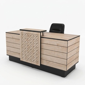 Reception Desk Reception Reception Desk Office Hotel Wood Brown Table