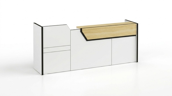 Reception counter reception counter practice office trade fair reception hotel tables 280x80cm
