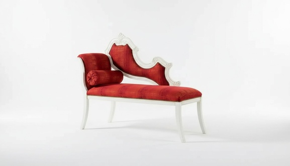 Red chaise longue Classic furniture Living room furniture Designer lounger