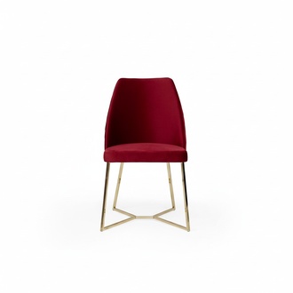 Red Designer Chair Metal Frame Dining Room Stainless Steel Chair Chairs New