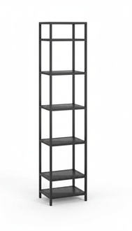 Shelf Glass Metal Floor Standing Shelf in Modern Design in Black