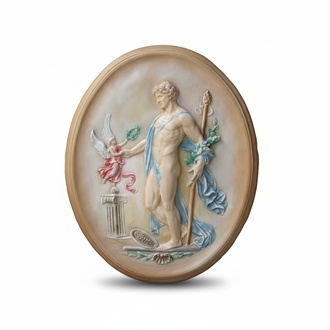 Wall decorative picture of antique rome god with an angel on a column 80x65cm O1