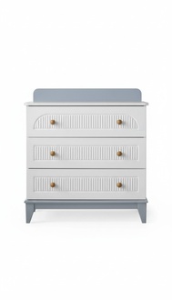 Robust Modern White 3-Door Chest of Drawers 96 cm Wood Luxury Children\'s Room New