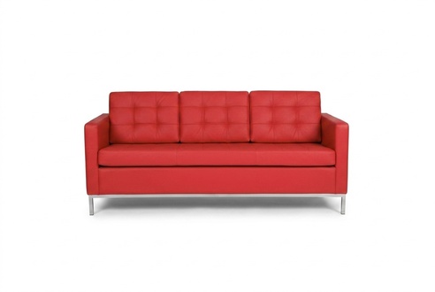 Red Three Seater Modern Luxury Couch Upholstered Textile Sofas