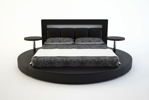 Modern style luxury design round double bed for marriage couple made of real wooden frame