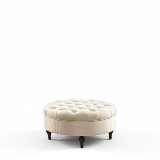 Round Chesterfield Cushion Stool Footstool Ottoman Round Sofa Side New