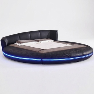 Round Design Beds Leather Round Bed Double Luxury Hotel Frame Sleep On Stock