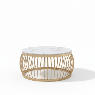 Round Designer Stone Couch Stainless Steel Sofa Table Living Design Round Metal Tables