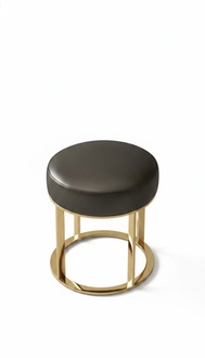 Round Designer Stool Upholstered Stool Foot Storage Furniture Living Benches Seat Leather