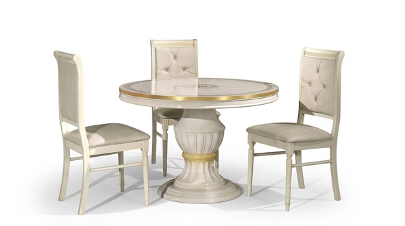 Round Dining Room Round Table Wood Tables Round Classic Baroque Furniture Wood New