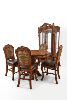 Baroque style made of real wooden round dining/living/restaurant table