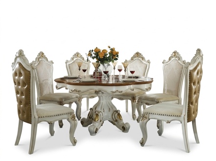 Round Dining Room Round Table Wood Tables Classic Baroque Rococo 157cm New