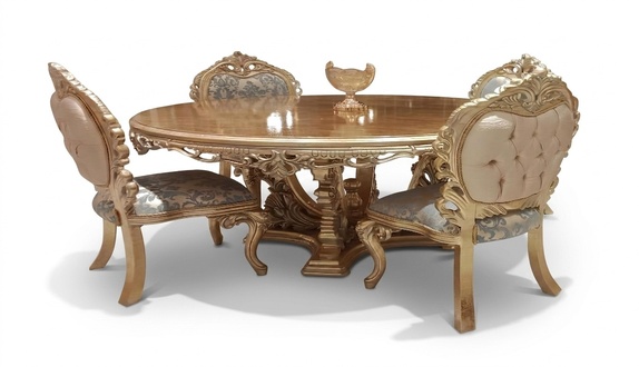 Round Dining Table Dining Room Tables Baroque Dining Luxury Furniture Wood