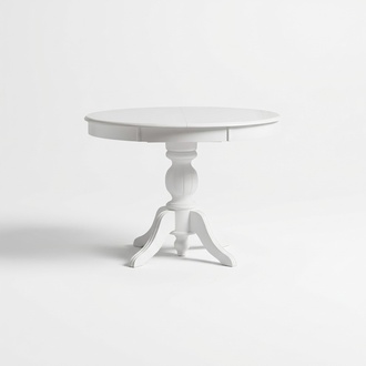 Round dining table Extendable dining room table Wooden table White
