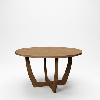 Round dining table wooden kitchen table round new style modern brown 140cm
