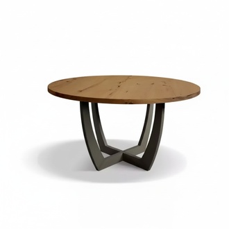 Round dining table Wooden round kitchen table Dining tables style modern brown 140cm