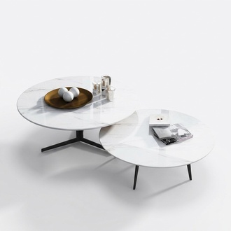 Round Set 2x Coffee Table Side Table Designer Living Room Tables New