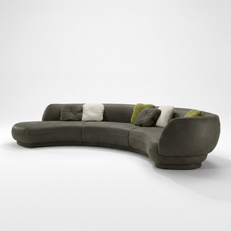 Round sofa corner sofa 6 seater couch sofa leather luxury furniture living room round grey