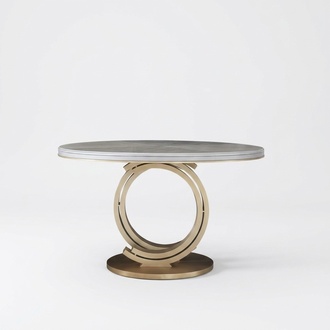 Modern style made of real wooden round dining table italian furniture stainless steel