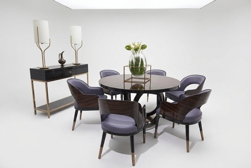 Round Table Dining Room Wood Round Tables Designer Original Wood 6 Chair Set New