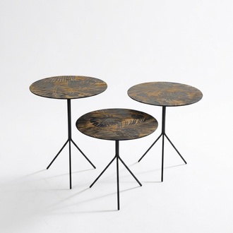 Round tables coffee tables luxury design side tables 3 pcs.