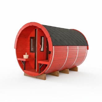 Round wooden sauna, barrel sauna, outdoor sauna barrel, country house garden saunas, 3m.