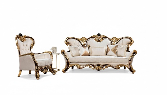 Royal Sofa Set 3+1 Seater Sofa Armchair Classic Design Luxury Living Room