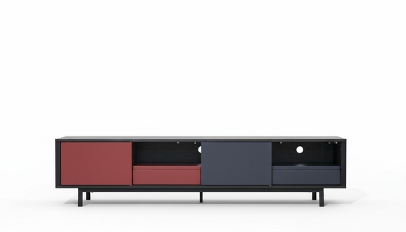 rtv design sideboard tv wall low board luxury chest of drawers new shelves red