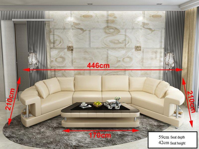 Leather Sofa Couch Lounge Corner Sofa Corner Set Round Design Sofa New R7007E