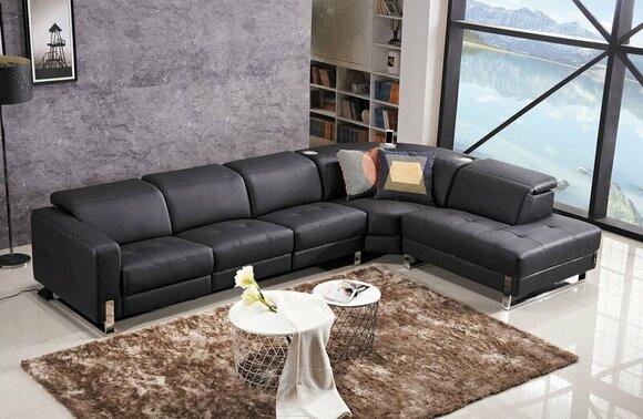 Luxury sofa L-shape leather sofa couch living area set design modern sofa corner sofa