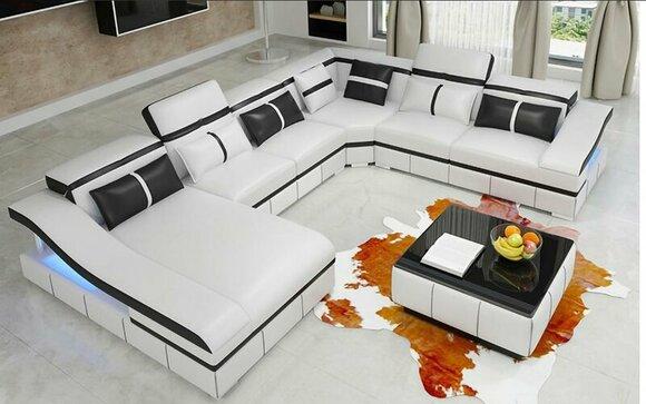 Luxury corner sofa U-shape living area sofa couch upholstery set modern sofas new