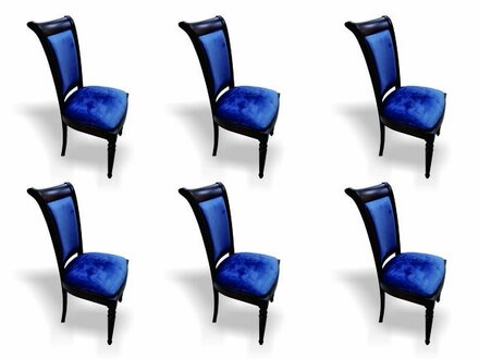 Classic 6x Chair Wood Textile Club Seat Upholstery Design Armchair On Stock