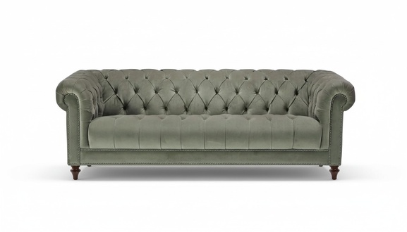 Sage Green Three Seater Fabric Living Room Design Upholstery Sofa Sofas Chesterfield