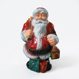 Decorative gloss sculpture designed as a colorful santa claus with a lamp 59cm