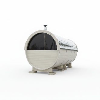 Sauna Saunafass 4.8 m for 6-8 people Wooden Thermowood Sauna Cabin Barrel Sauna