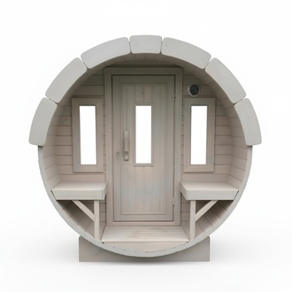 Sauna barrel Fass sauna wooden sauna round wood saunas 6-8 people 3.5m