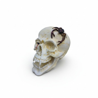 Decorative figure designed as a white skull with eye & crab 44cm N87
