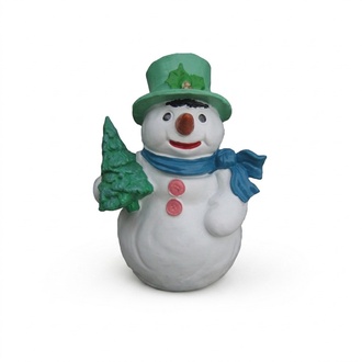 Christmas decorative figure designed as a standing snowman with a christmas tree 32cm