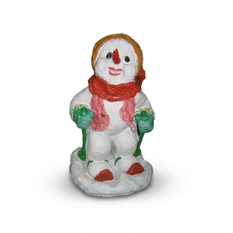 Christmas decorative sculpture designed as a standing snowman on skis 41cm