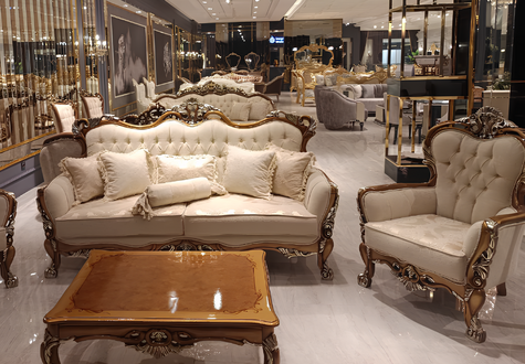 Chesterfield Sofa Set 3+1 Seats – Luxury Upholstered Living Room Set On stock