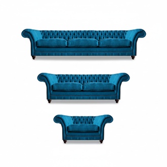 Seat furniture set 3-piece sofa set upholstered furniture Chesterfield